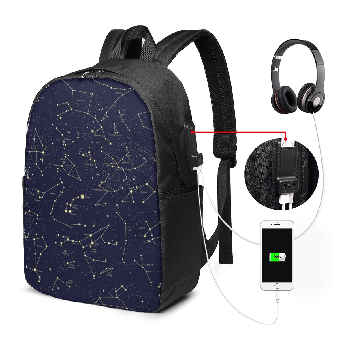 Night Sky Golden Celestial Sta - Laptop Bag review and price
