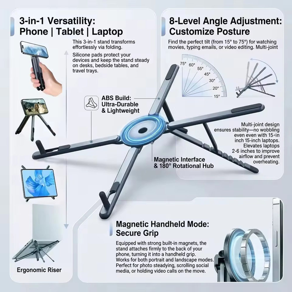 Portable Magnetic Phone Holder - Laptop Stand review and price